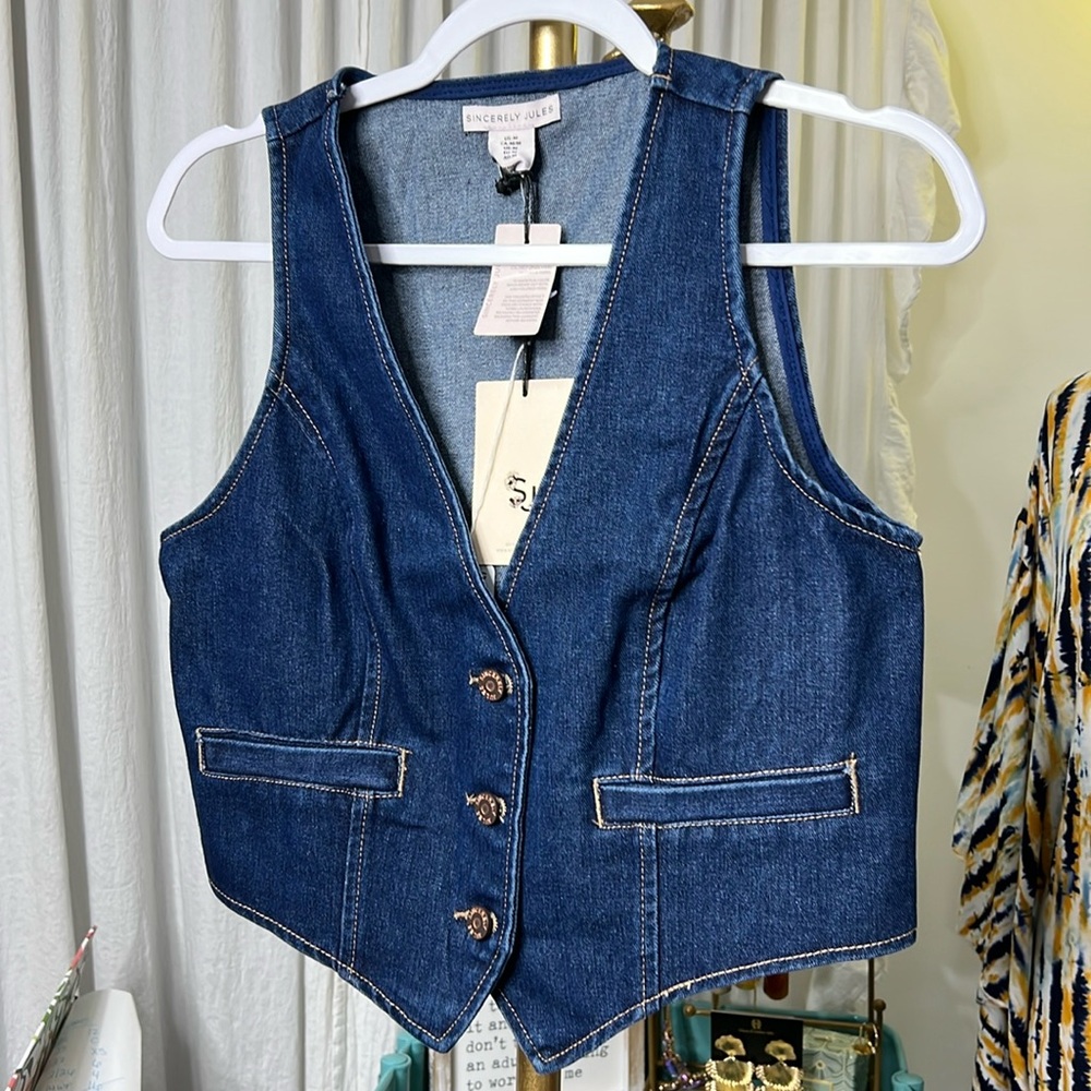 Sincerely Jules Blue Denim Vest